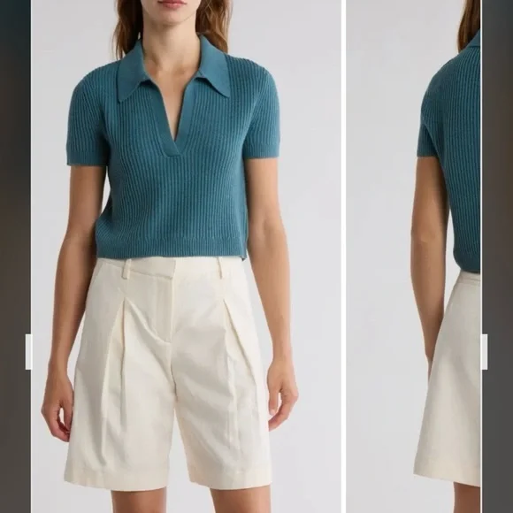 TWP Margaux Johnny Collar Cashmere Top in Junebug